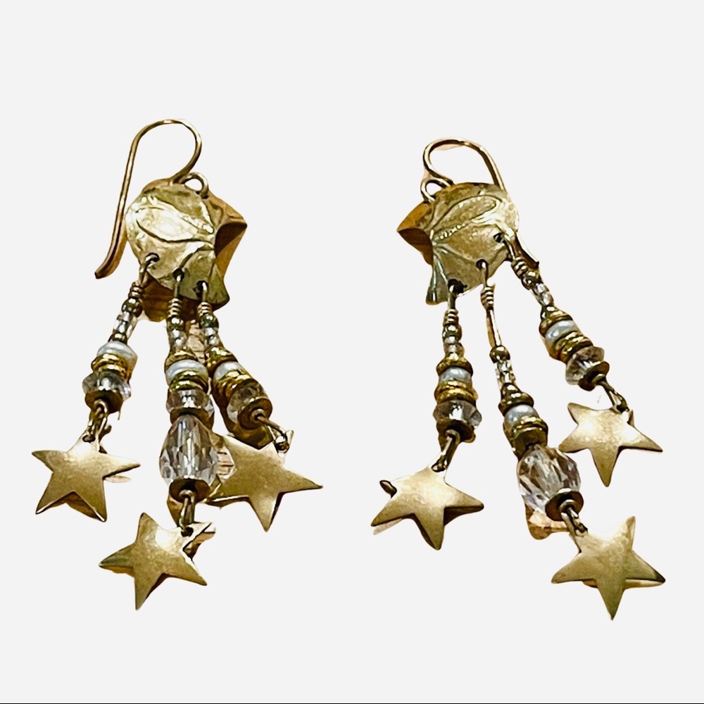 Moon and Stars Dangle Earrings